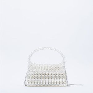 Zara Faux White Pearl Cross Body Purse